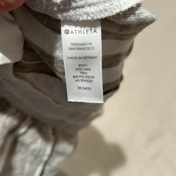 Athleta Linen Striped Drawstring Cuffed Pants - Picture 7 of 7